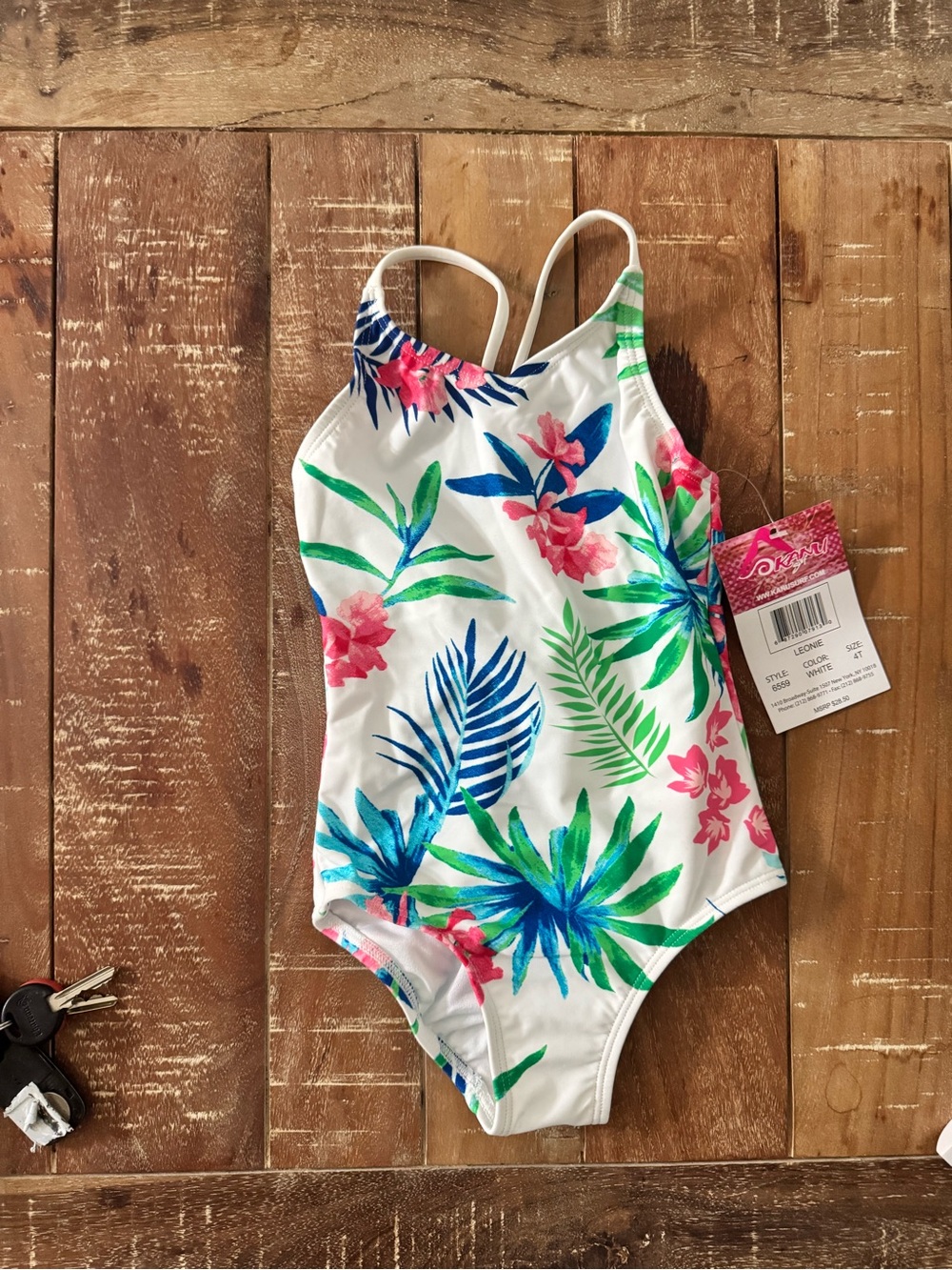 Kanu Surf Girls Leonie Floral One Piece Swimsuit 4T NWT